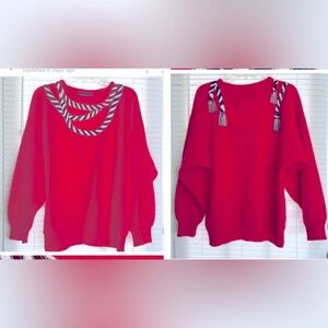 Lambswool and Angora Spree International 90s Vintage beaded mesh sweater sz L